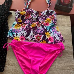 Floral Kids Swim Set - Pink and Multicolor